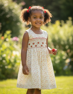 Load image into Gallery viewer, Toddler Floral Smocked Dress with hand Embroidery – Perfect Valentine Outfit