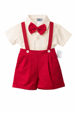 Load image into Gallery viewer, Valentine’s Classic Red Suspender Set for Boys