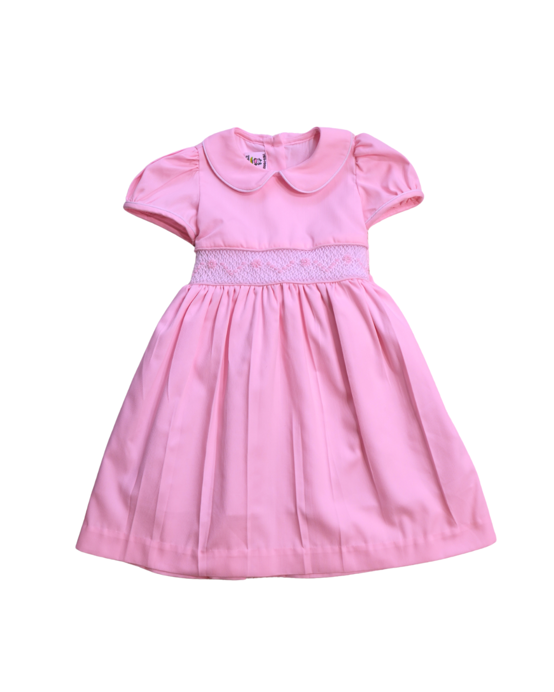 Smocked and hand embroidered Baby Girl Dress with Bow