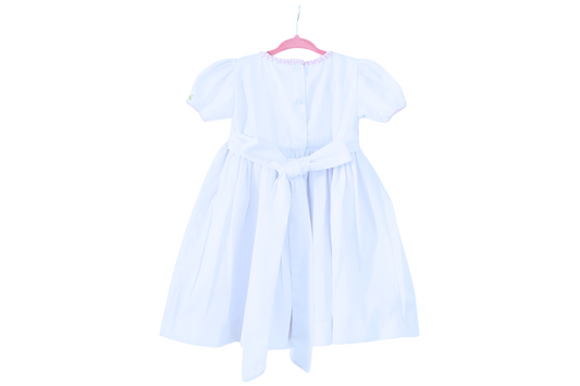 Classic White little Girl Dress (toddler) 2t – Hand-Smocked & Hand-Embroidered