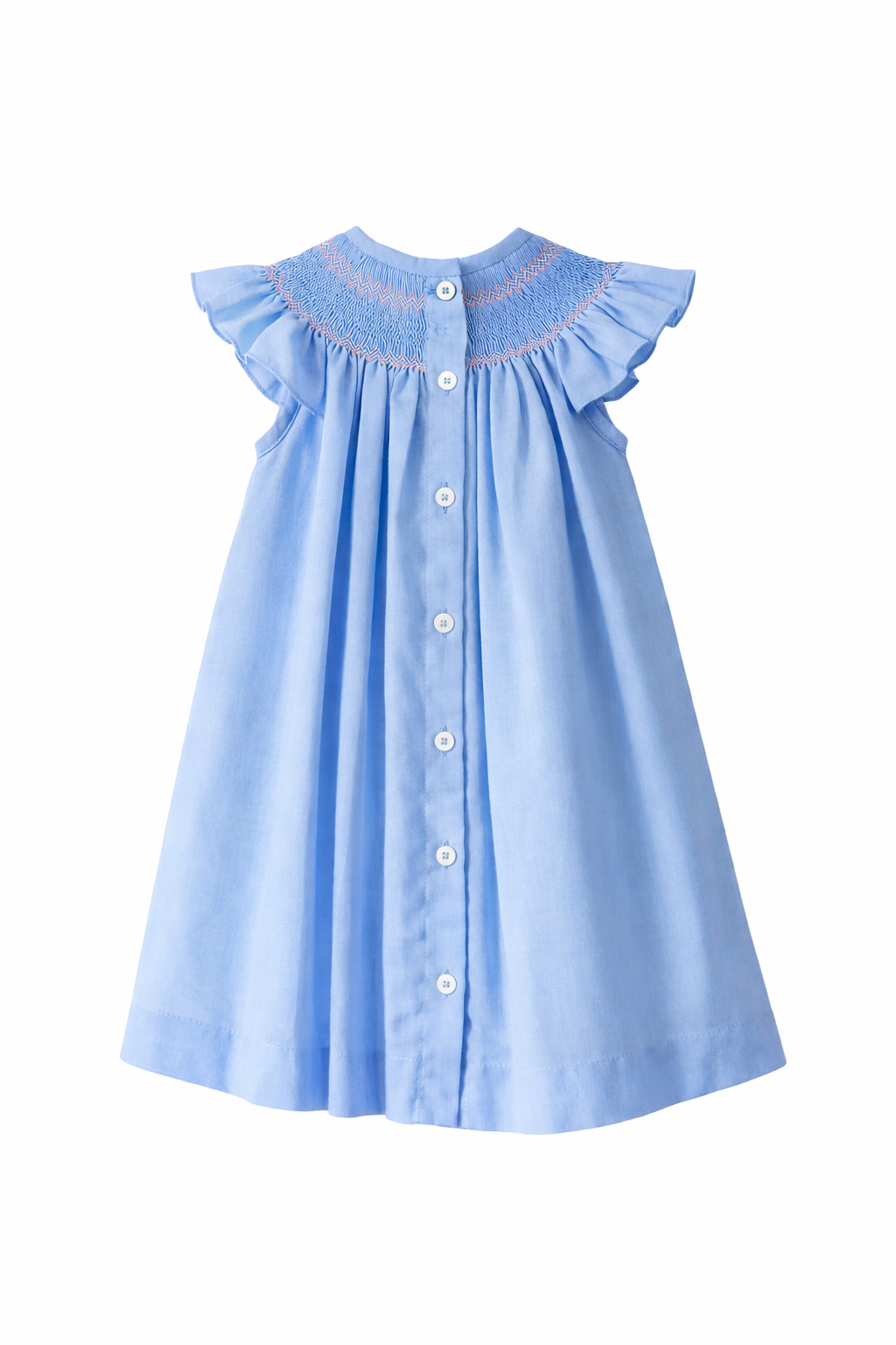 Smocked Blue Baby Dress • Girls Boutique Outfit • Linen Classic Handmade Toddler Dress