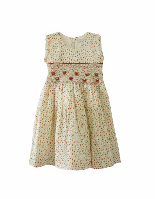 Hand embroidered strawberry dress