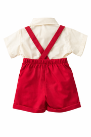Valentine’s Classic Red Suspender Set for Boys