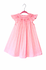 Load image into Gallery viewer, Girls Pink Smocked Dress – Handmade Floral Baby Outfit, Spring outfit