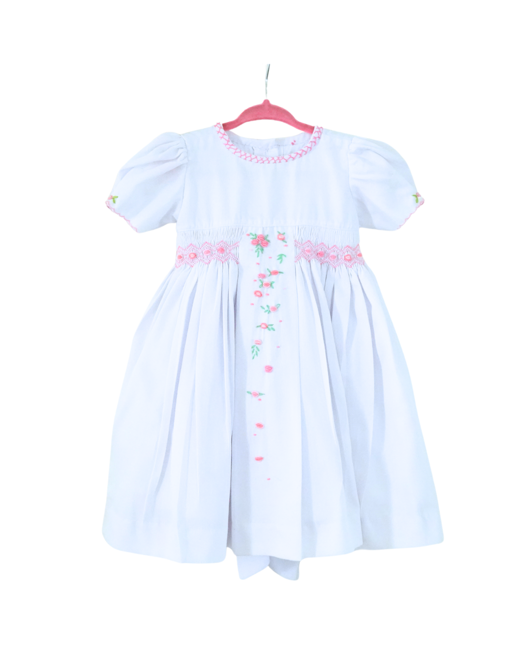 Classic White little Girl Dress (toddler) 2t – Hand-Smocked & Hand-Embroidered