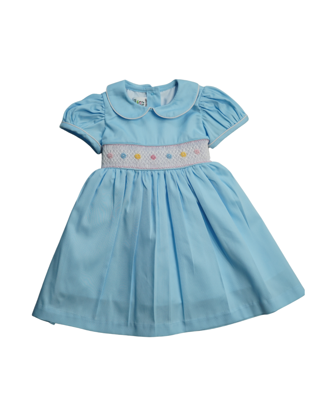 Smocked and hand embroidered Baby Girl Dress with Bow